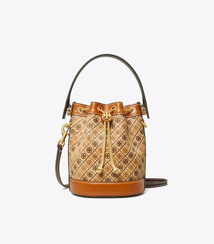Tory Burch designer クロスボディバッグ Tモノグラム カーフヘア ミニバケットバッグ in Multi front