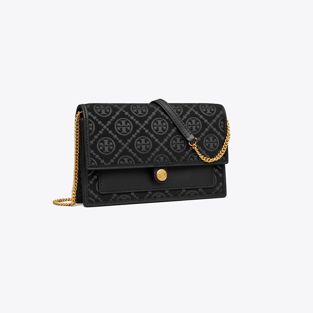 T Monogram Jacquard Chain Wallet: Women's Handbags