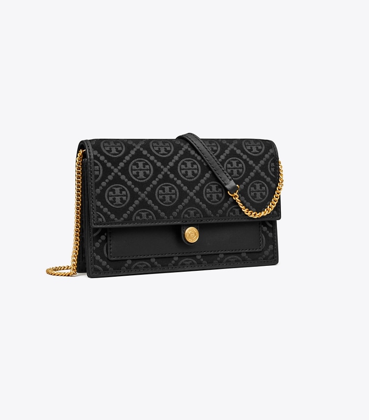 Tory Burch Robinson Chain Wallet in Black