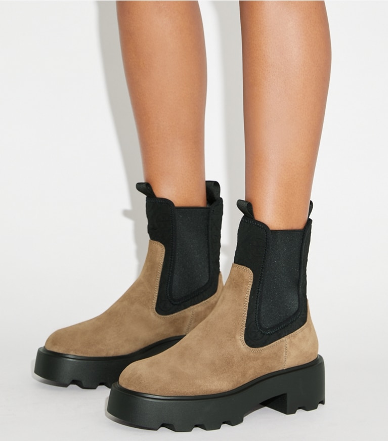 T Monogram Chelsea Lug Boot: Women's Designer Ankle Boots | Tory Burch