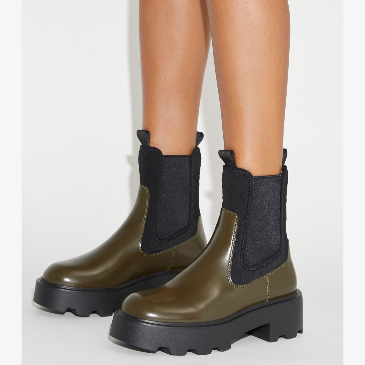 T Monogram Chelsea Lug Boot: Women's Shoes | Ankle Boots | Tory