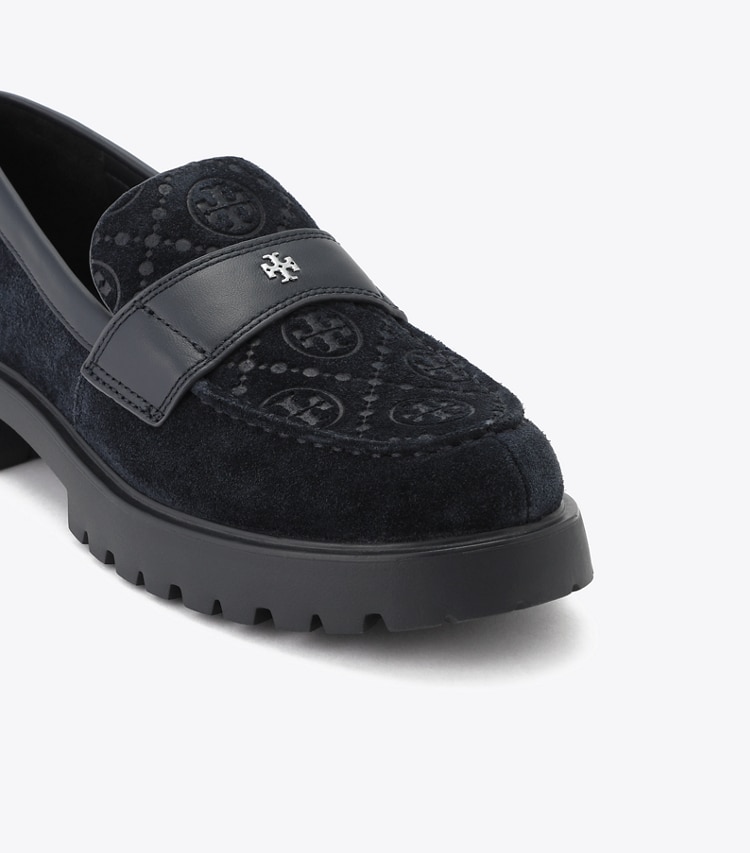 Tory Burch designer フラット Tモノグラム クラシック ラグローファー in Navy / Navy / Navy ディテール