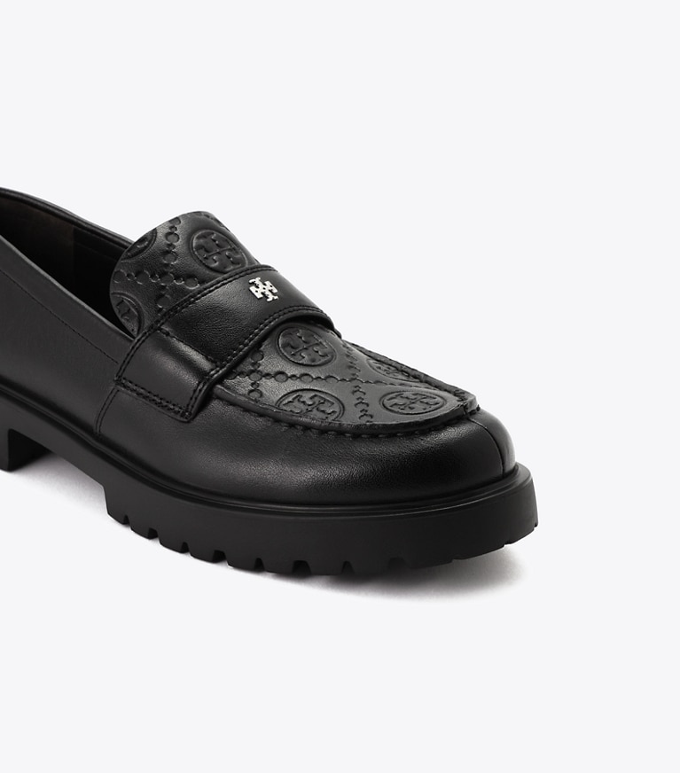 Tory Burch designer フラット Tモノグラム クラシック ラグローファー in PERFECT BLACK / PERFECT BLACK ディテール