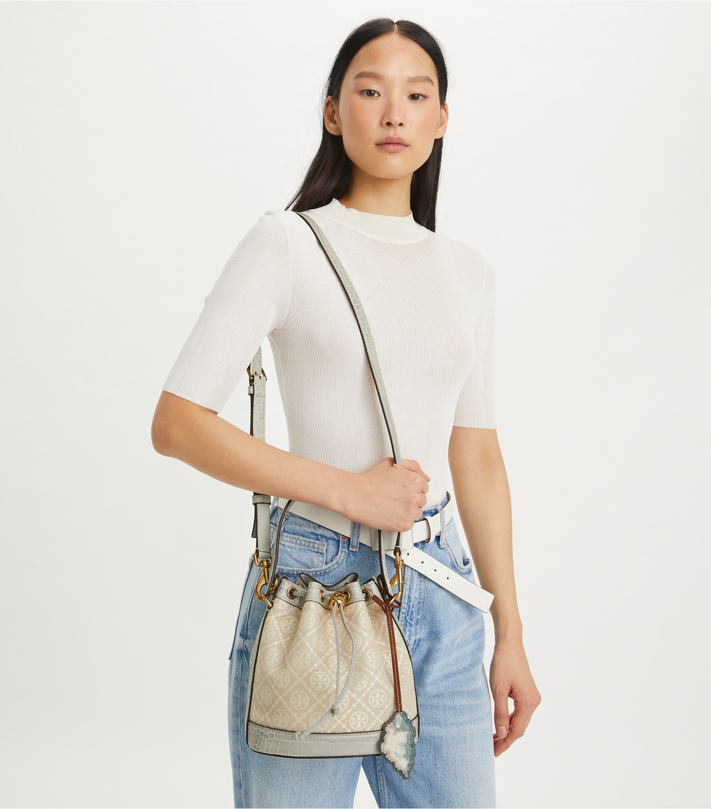 T Monogram Cloud Bucket Bag