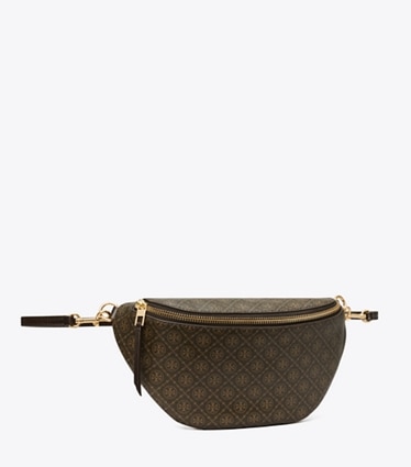 Tory Burch designer ベルトバッグ Tモノグラム コーテッドキャンバス ベルトバッグ in French Press angle