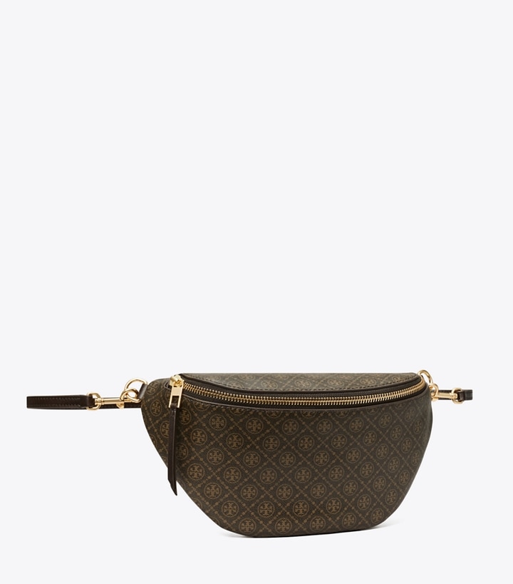 Tory Burch designer ベルトバッグ Tモノグラム コーテッドキャンバス ベルトバッグ in French Press angle