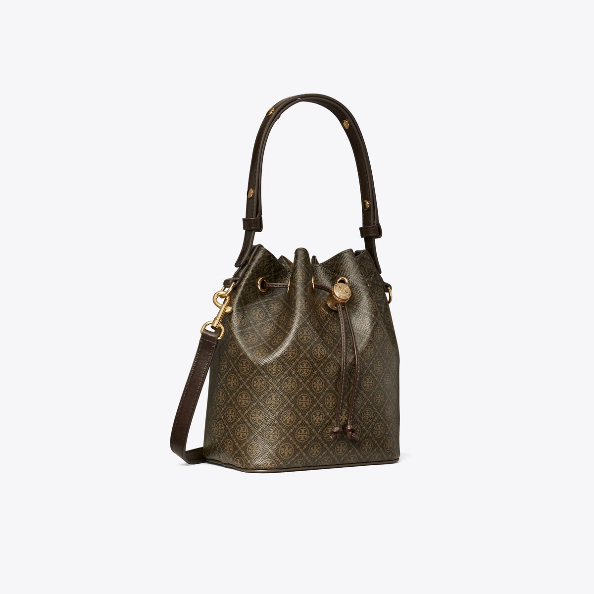 【関税込み】Tory Burch ショルダーバック Canvas Bucket Bag T Monogram Coated Canvas Bucket Bag: Women's Designer