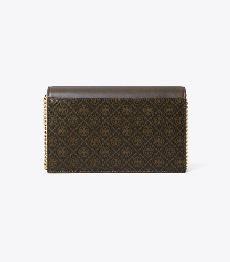 Tory Burch designer mini bags T Monogram Coated Canvas Envelope Crossbody in French Press angle