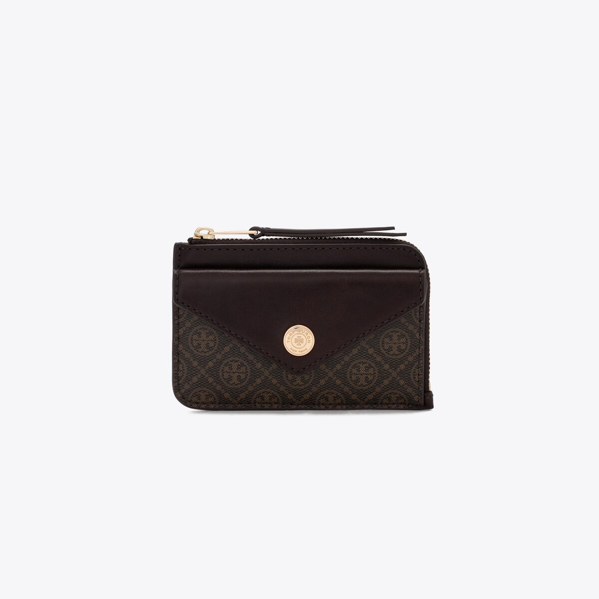 T Monogram Coated Canvas Envelope Zip Card Case: Women's