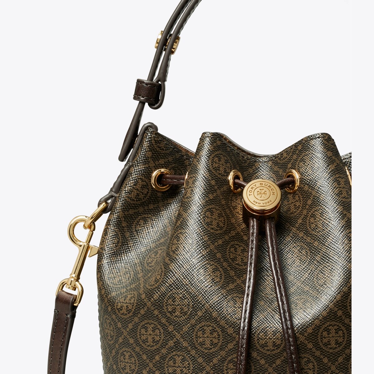 T Monogram Coated Canvas Mini Bucket Bag: Women's Designer