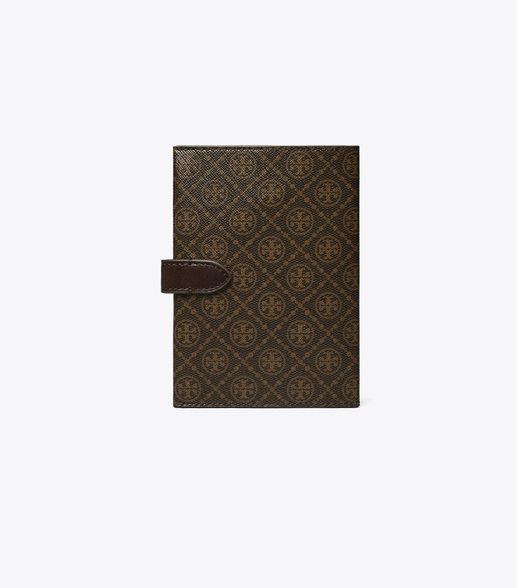 Tory Burch designer travel accessories T Monogram Coated Canvas Passport Case in French Press back
