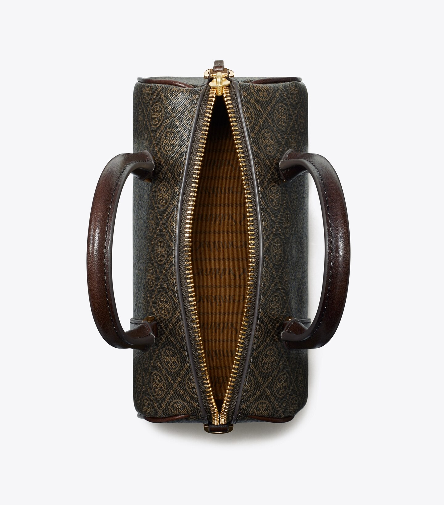 T Monogram Coated Canvas Petite Barrel Bag