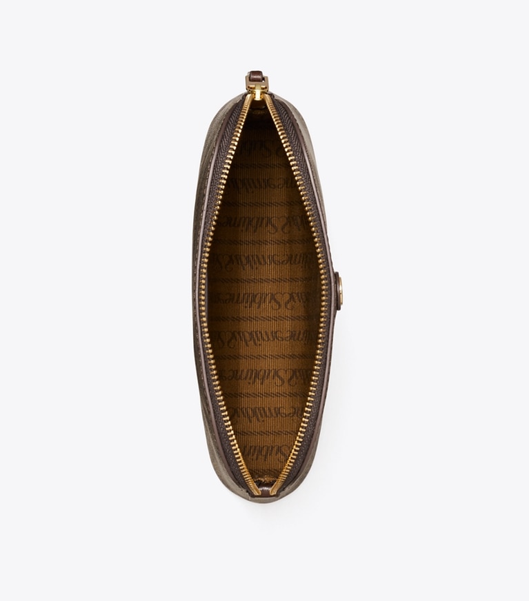 Tory Burch designer cosmetic bags T Monogram Coated Canvas Small Dome Cosmetic Case in French Press group