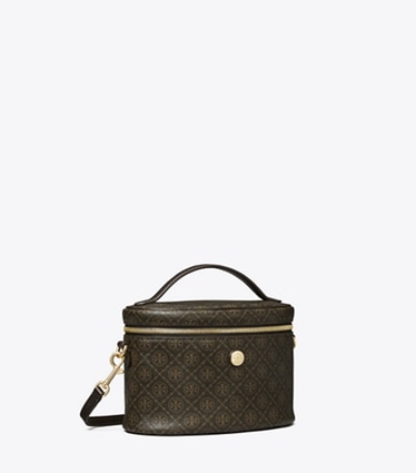 Tory Burch designer mini bags T Monogram Coated Canvas Soft Vanity Case in French Press angle