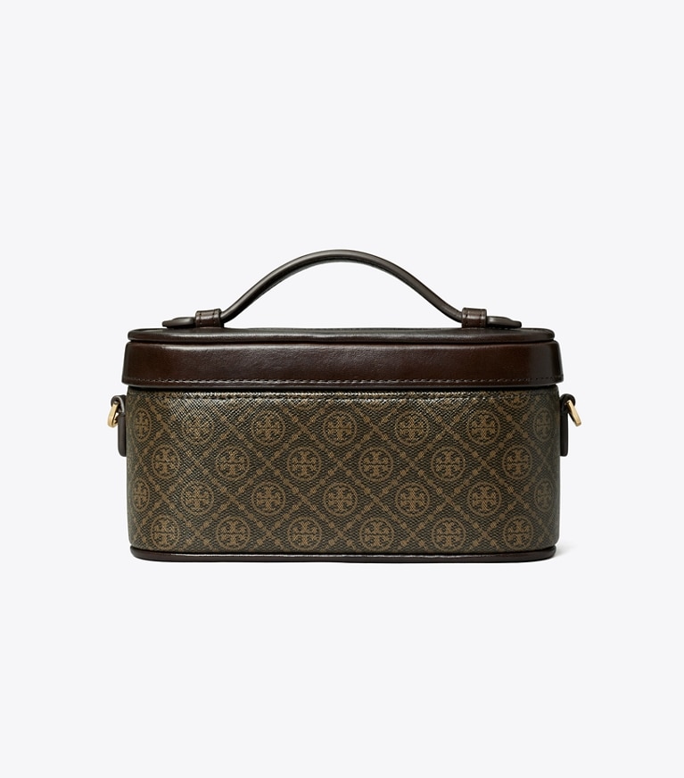 Tory Burch designer mini bags T Monogram Coated Canvas Vanity Case in French Press angle