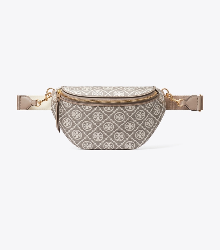 Tory Burch designer belt bags T Monogram Coated Jacquard Belt Bag in Charcoal additional