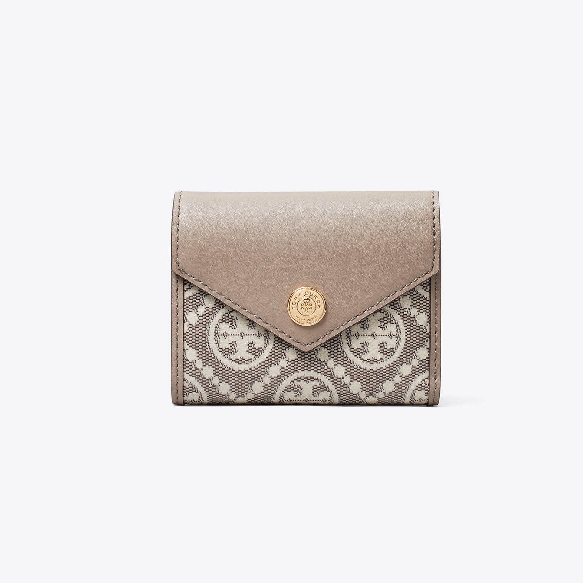 T Monogram Coated Jacquard Envelope Small Wallet: Women's Designer