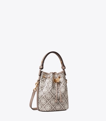 T Monogram Straw Mini Bucket Bag: Women's Designer Crossbody Bags