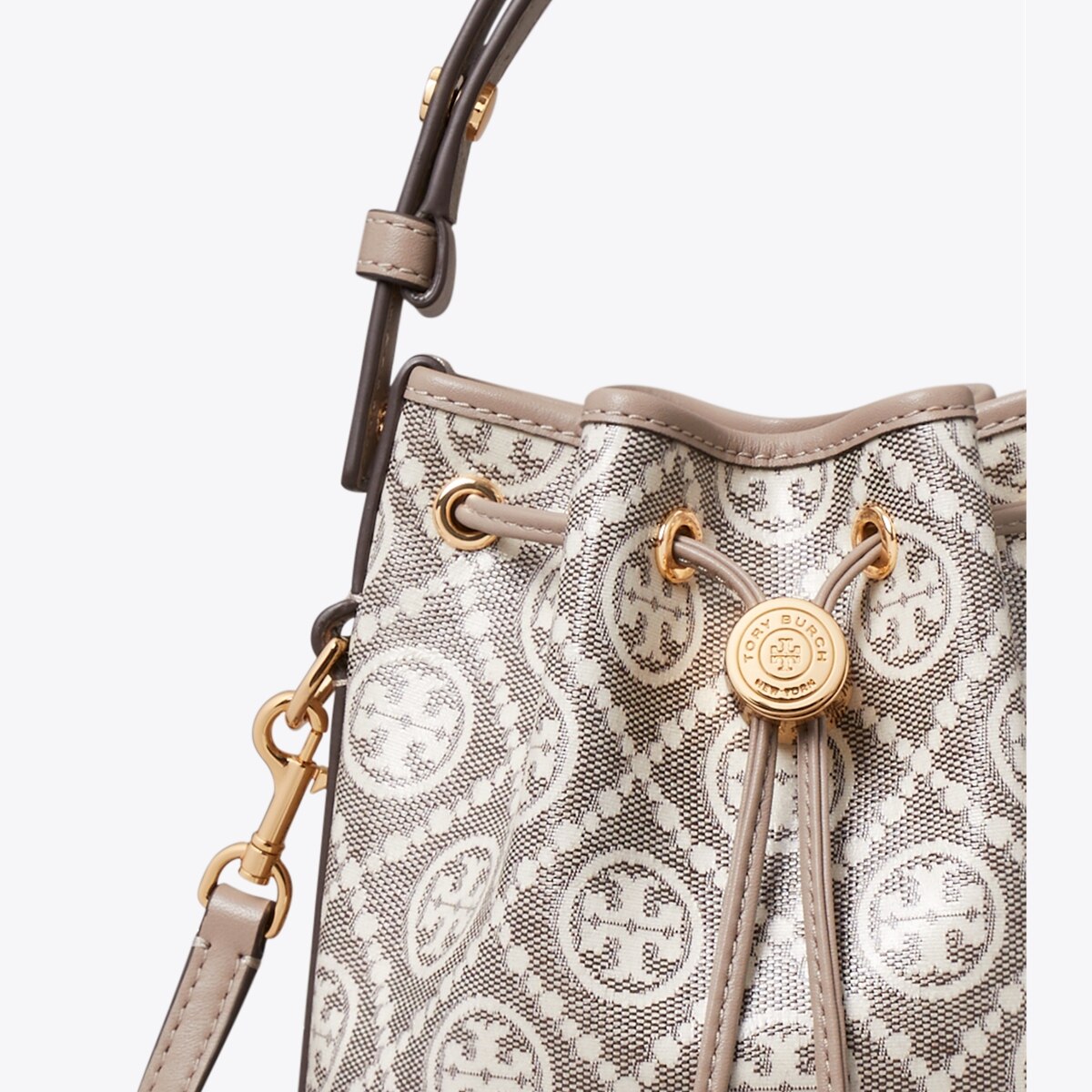 T Monogram Coated Jacquard Mini Bucket Bag: Women's Designer