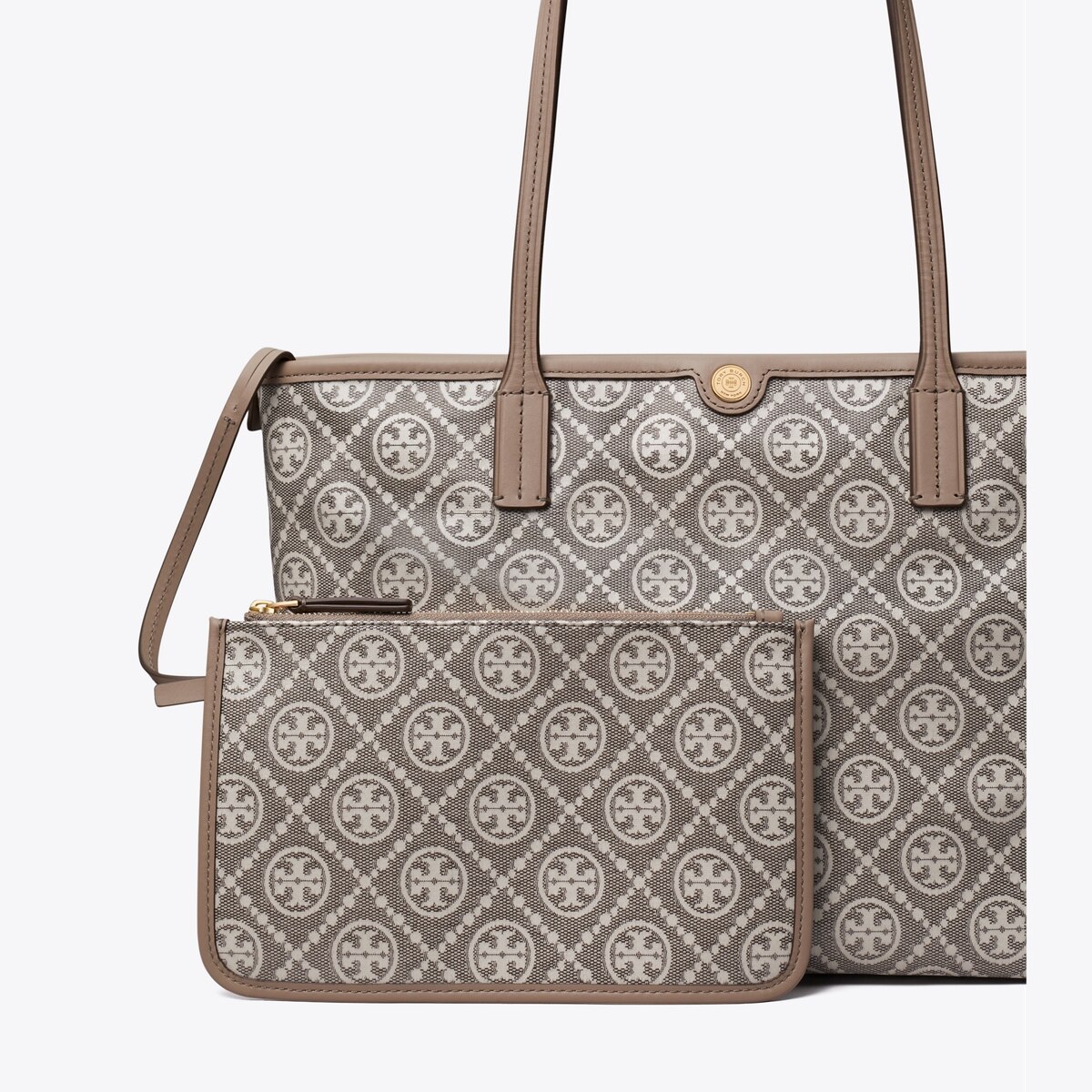 T Monogram Coated Jacquard Small Zip Tote: Women's Designer Tote