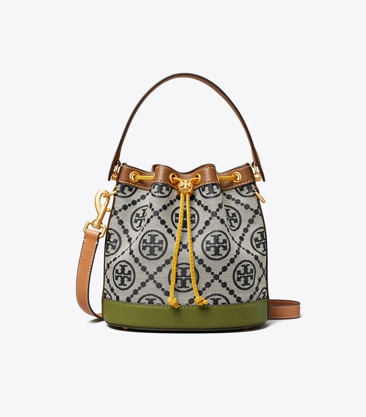Tory Burch designer crossbody bags T Monogram Colorblock Bucket Bag in Tory Navy front