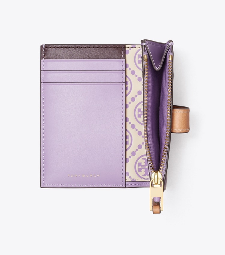 Tory Burch designer wallets T Monogram Contrast Embossed Bi-Fold Wallet in Novel Lilac / New Cream additional