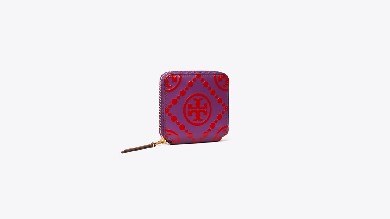 T Monogram Contrast Embossed BiFold Wallet Women's Wallets & Card