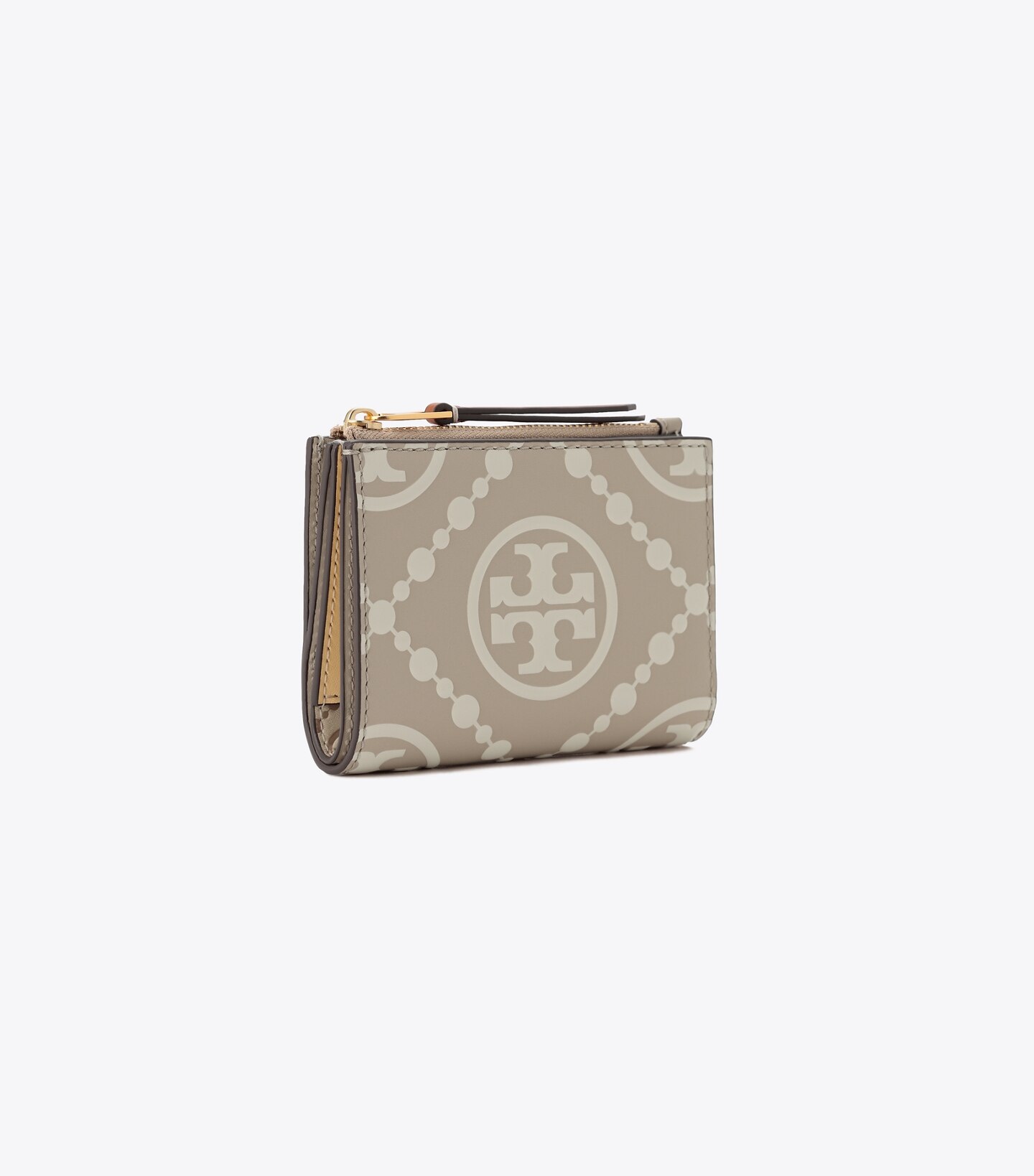 T Monogram Contrast Embossed Bi-Fold Wallet