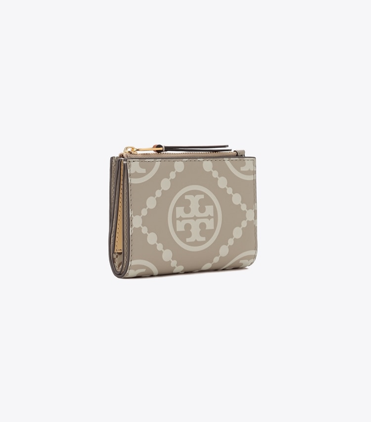 Tory Burch designer wallets T Monogram Contrast Embossed Bi-Fold Wallet in LONGAN / New Cream angle