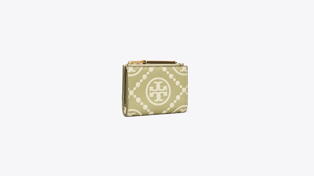 Tory burch fleming 2024 metallic slim medium wallet