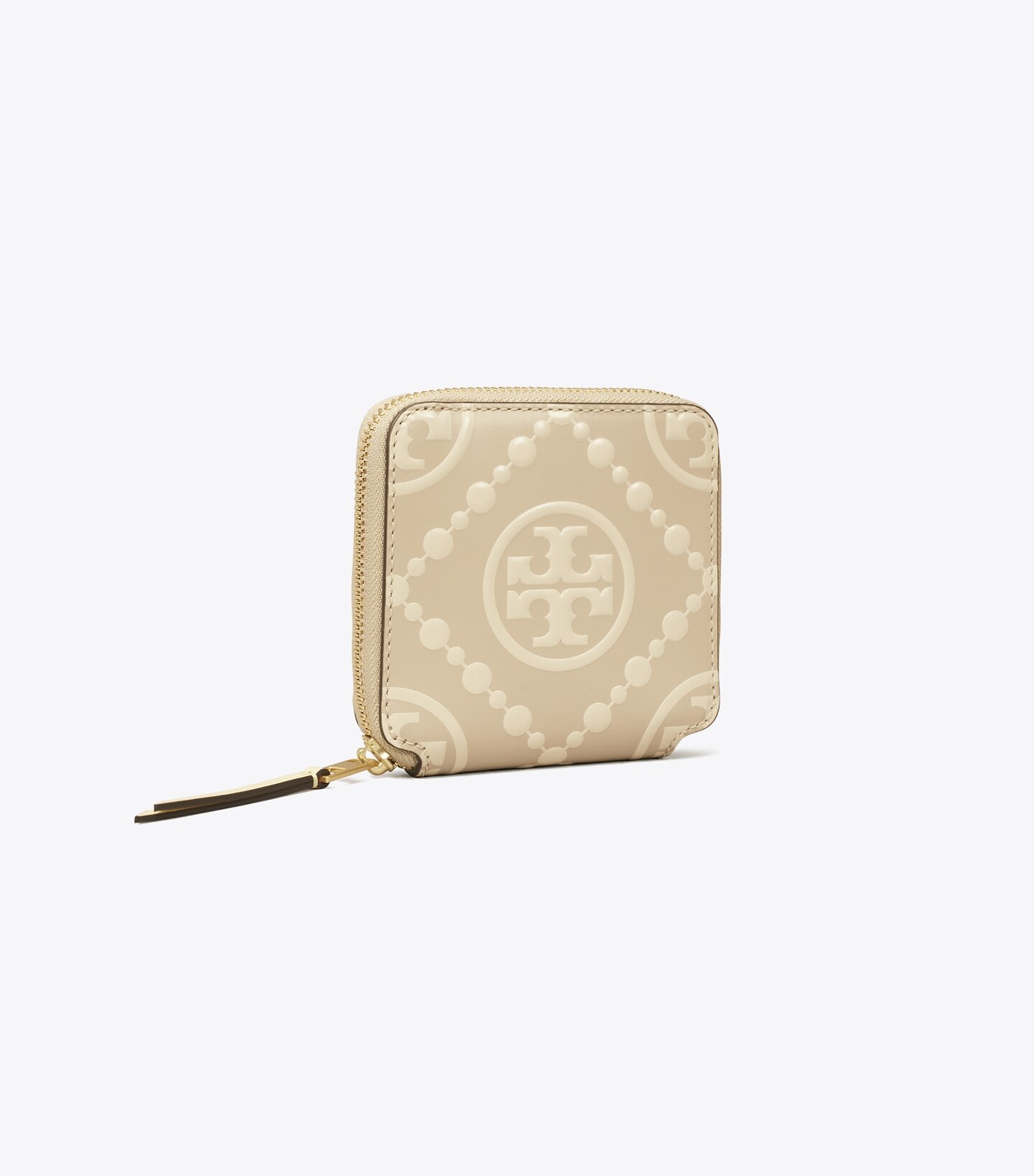 T Monogram Contrast Embossed Bi-Fold Wallet