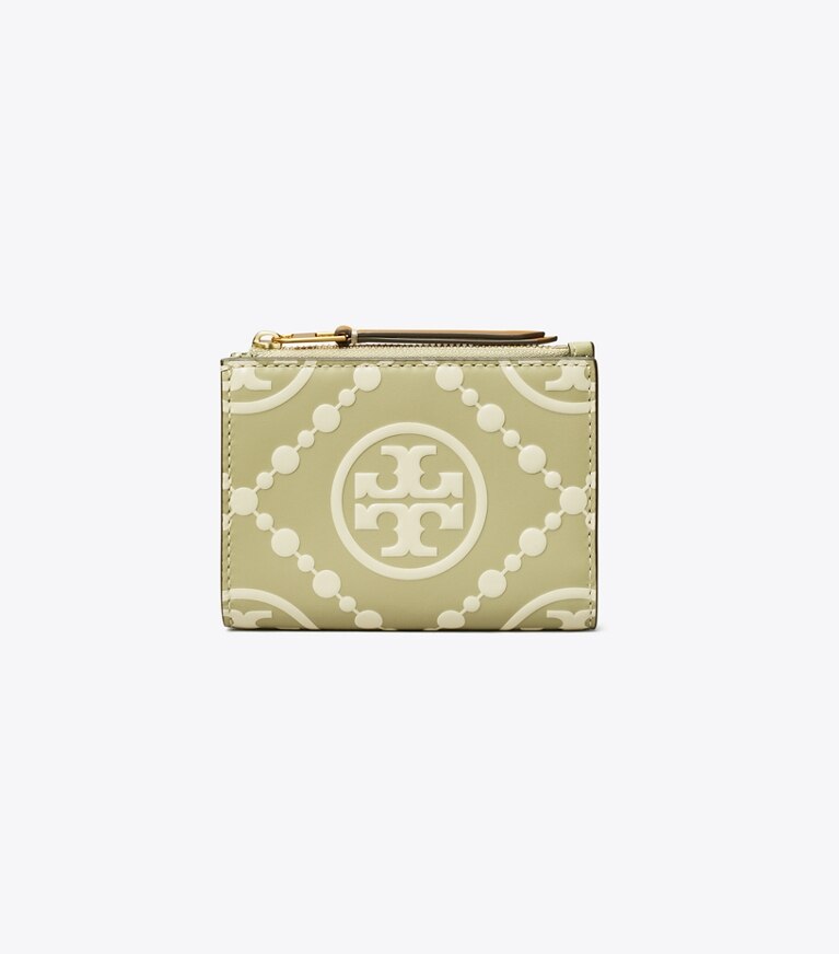 プレゼントTory Burch　Tモノグラム コントラスト エンボス ミニウォレット