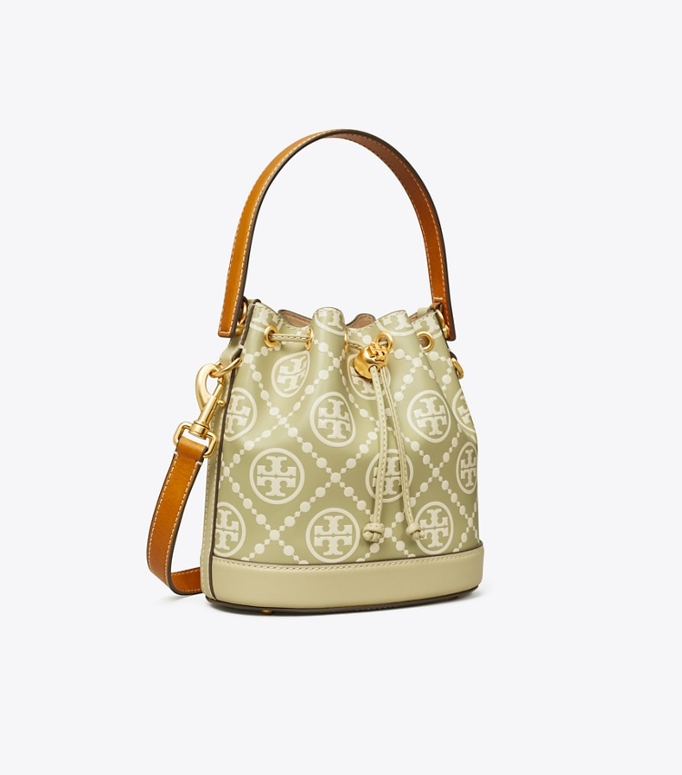 T Monogram Contrast Embossed Bucket Bag: Women's Designer Crossbody ...