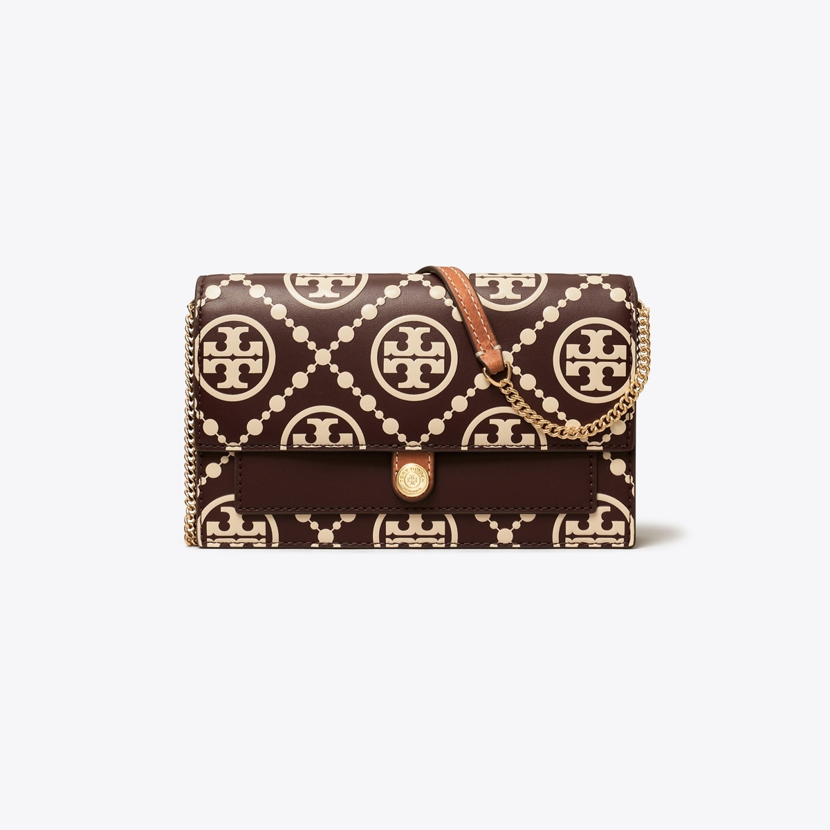 T Monogram Contrast Embossed Crossbody: Women's Designer Crossbody
