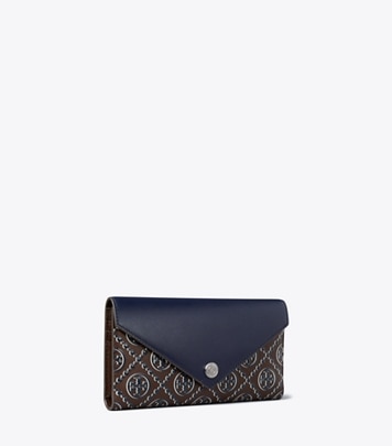 T Monogram Contrast Embossed Small Envelope Wallet: Women's