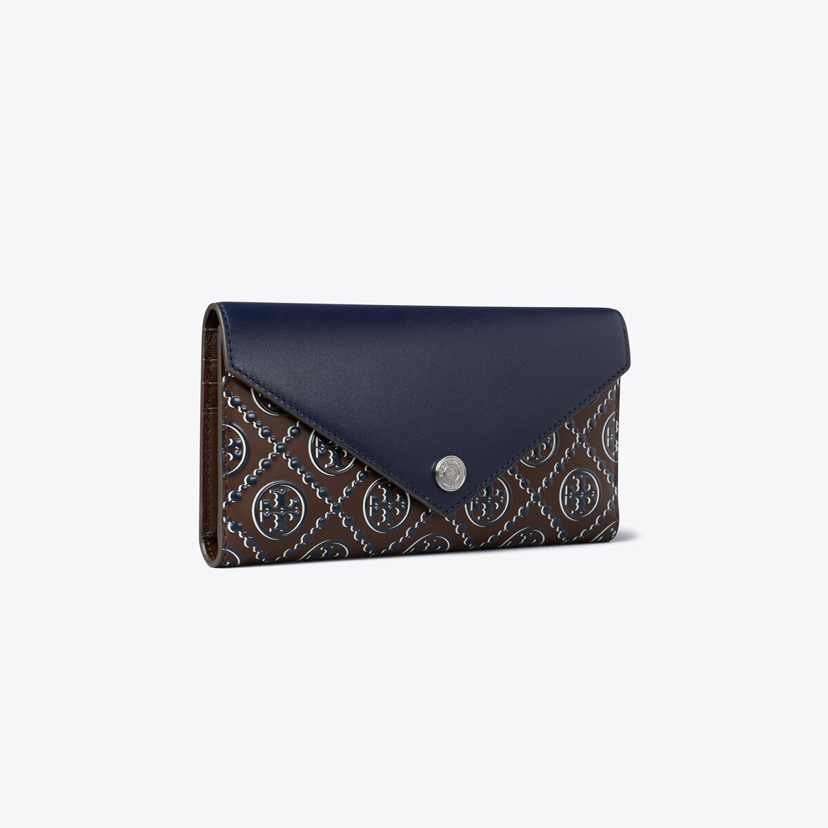T Monogram Contrast Embossed Envelope Wallet: Women's Designer