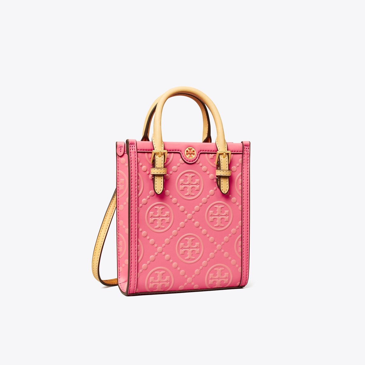 Mini T Monogram Contrast Embossed Square Tote: Women's Handbags, Crossbody  Bags