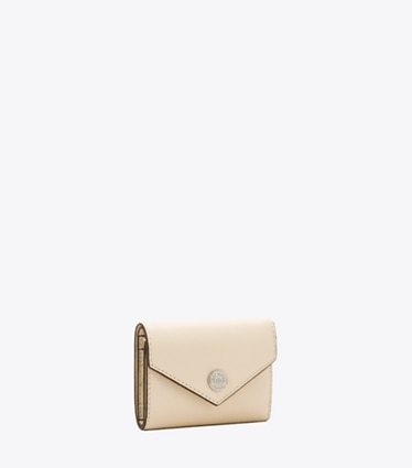 Tory Burch designer 財布 Tモノグラム コントラスト エンボス スモール エンベロープウォレット in Slate angle