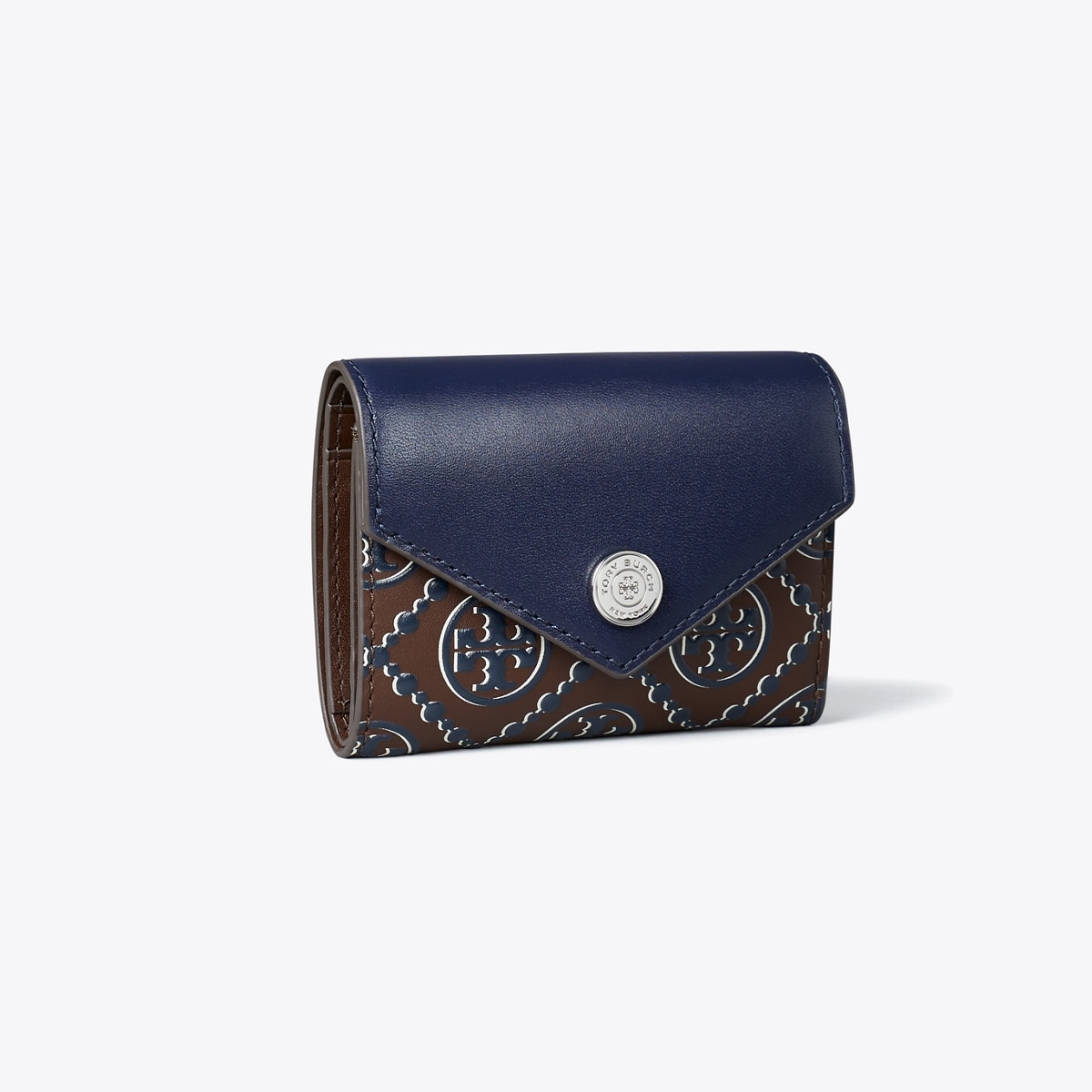 T Monogram Contrast Embossed Small Envelope Wallet: Women's