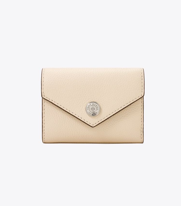 Tory Burch designer 財布 Tモノグラム コントラスト エンボス スモール エンベロープウォレット in Slate front