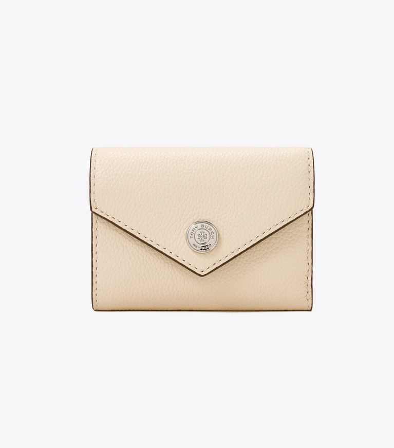 Tory Burch designer 財布 Tモノグラム コントラスト エンボス スモール エンベロープウォレット in Slate angle