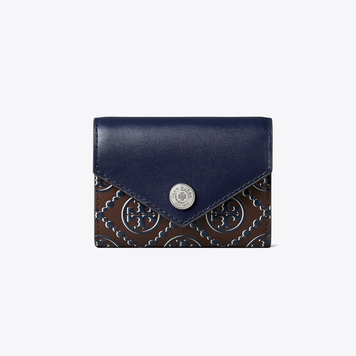 T Monogram Contrast Embossed Small Envelope Wallet: Women's