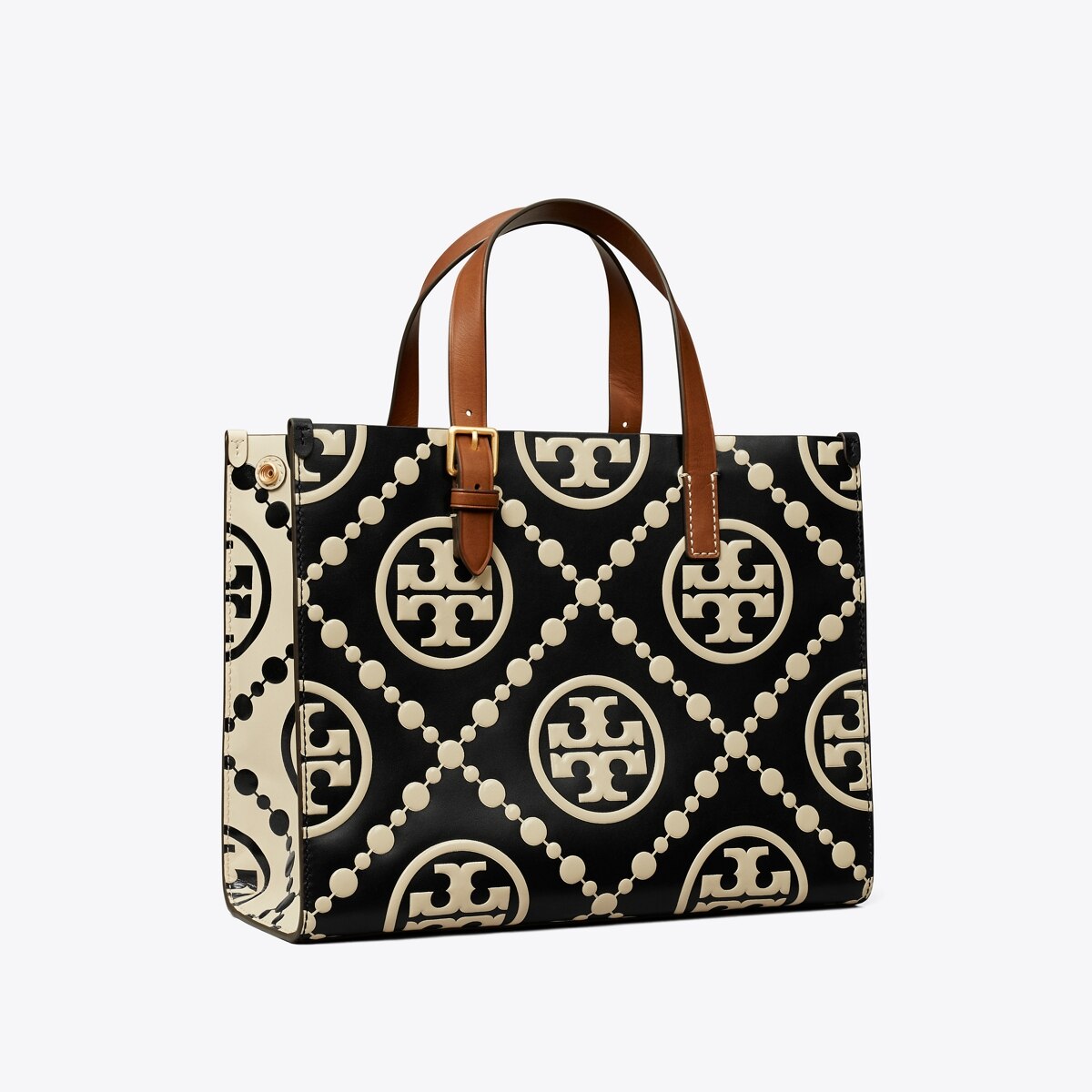 T Monogram Contrast Embossed Small Tote: Women's Handbags | Tote Bags ...
