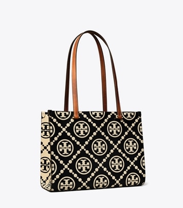 T Monogram Coated Jacquard Small Zip Tote: Women's Designer Tote