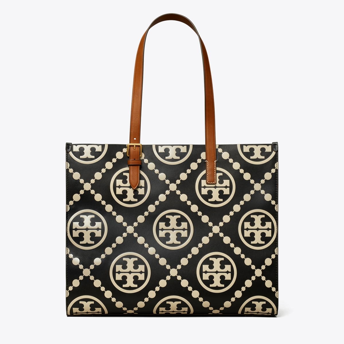 T Monogram Contrast Embossed Tote: Women's Designer Tote Bags | Tory Burch