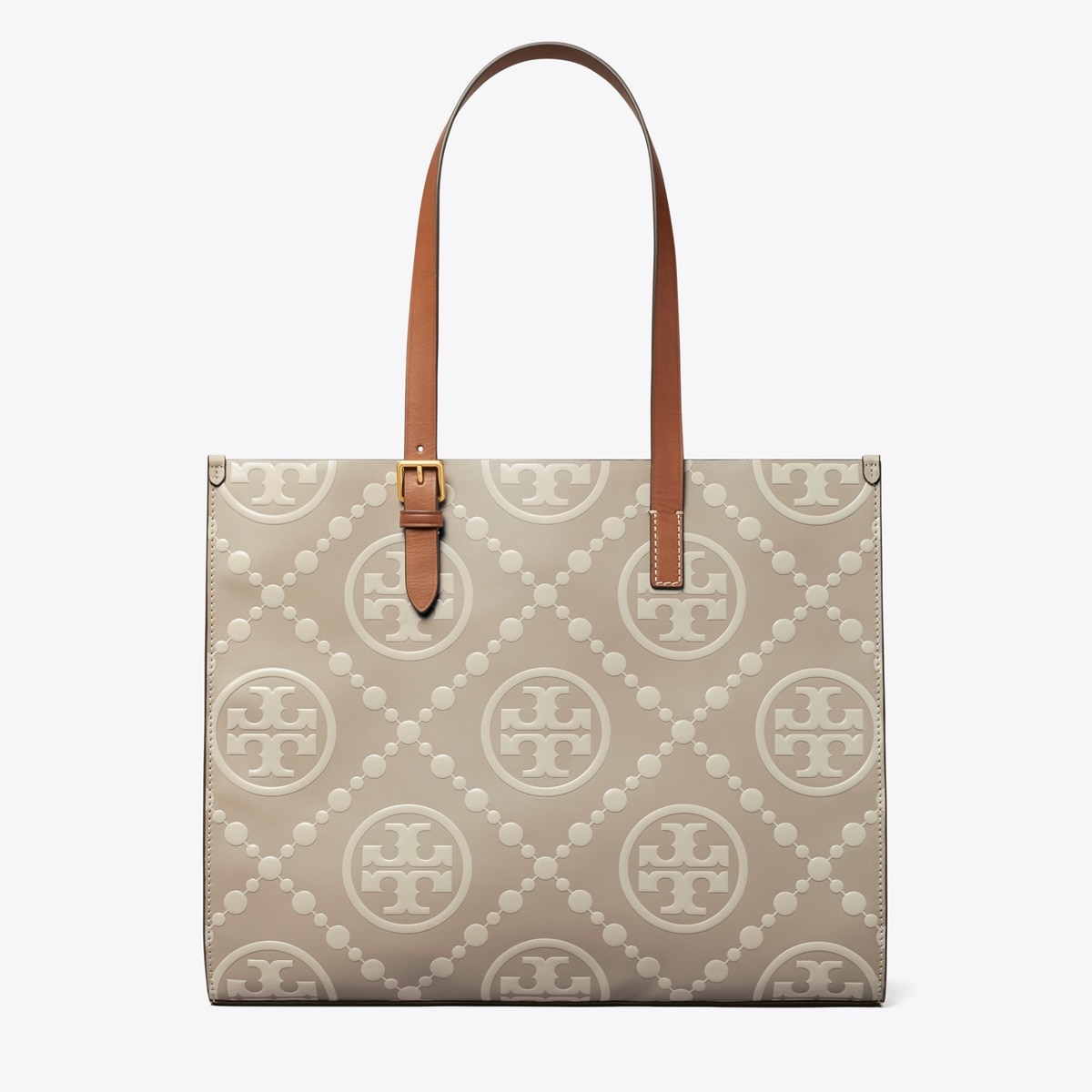 T Monogram Contrast Embossed Small East-West Tote: Women's Designer  Satchels | Tory Burch