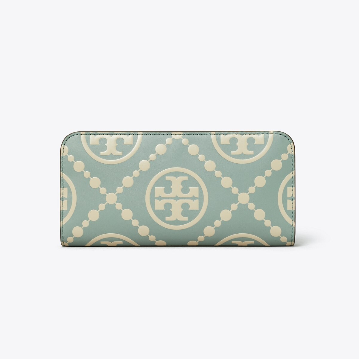 ★Tory Burch★T Monogram Contrast Embossed Zip Slim Wallet T Monogram Contrast Embossed Zip Slim Wallet: Women's