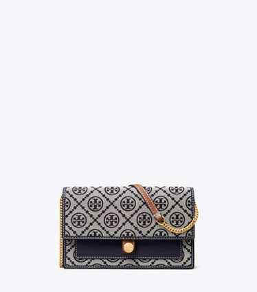 Tory Burch designer mini bags T Monogram Crossbody in Tory Navy front