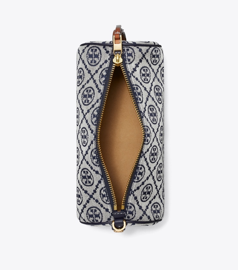 Tory Burch designer crossbody bags T Monogram Cylinder Bag in Tory Navy angle