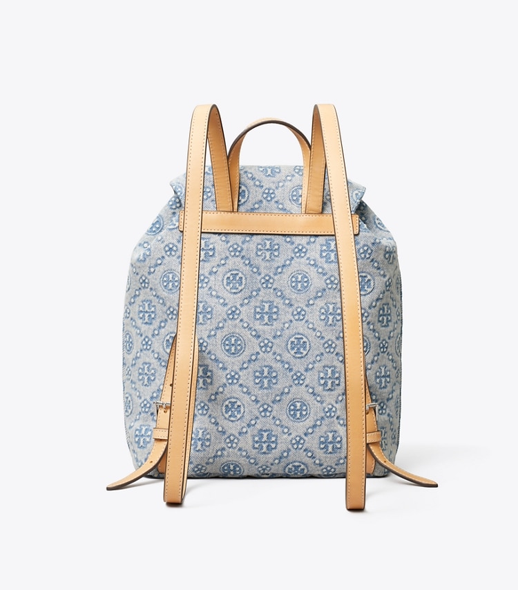 Tory Burch designer バックパック Tモノグラム デニム バックパック in Powder Blue 戻る